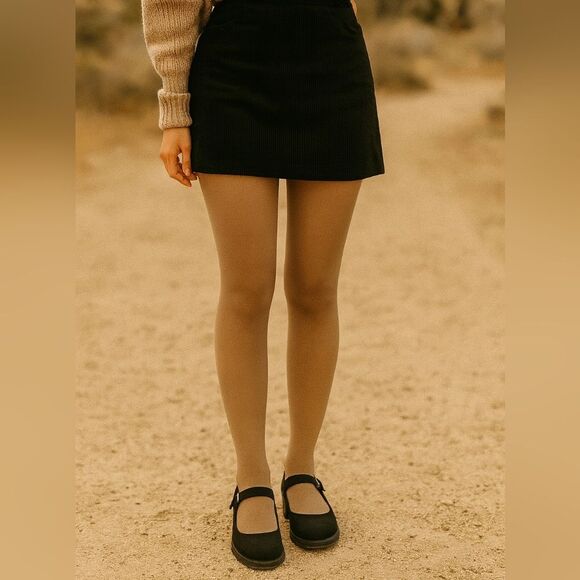 Tights Thick Hose Warm Light Brown Skin Color Winter Pantyhose Pull On Cozy - Picture 1 of 7